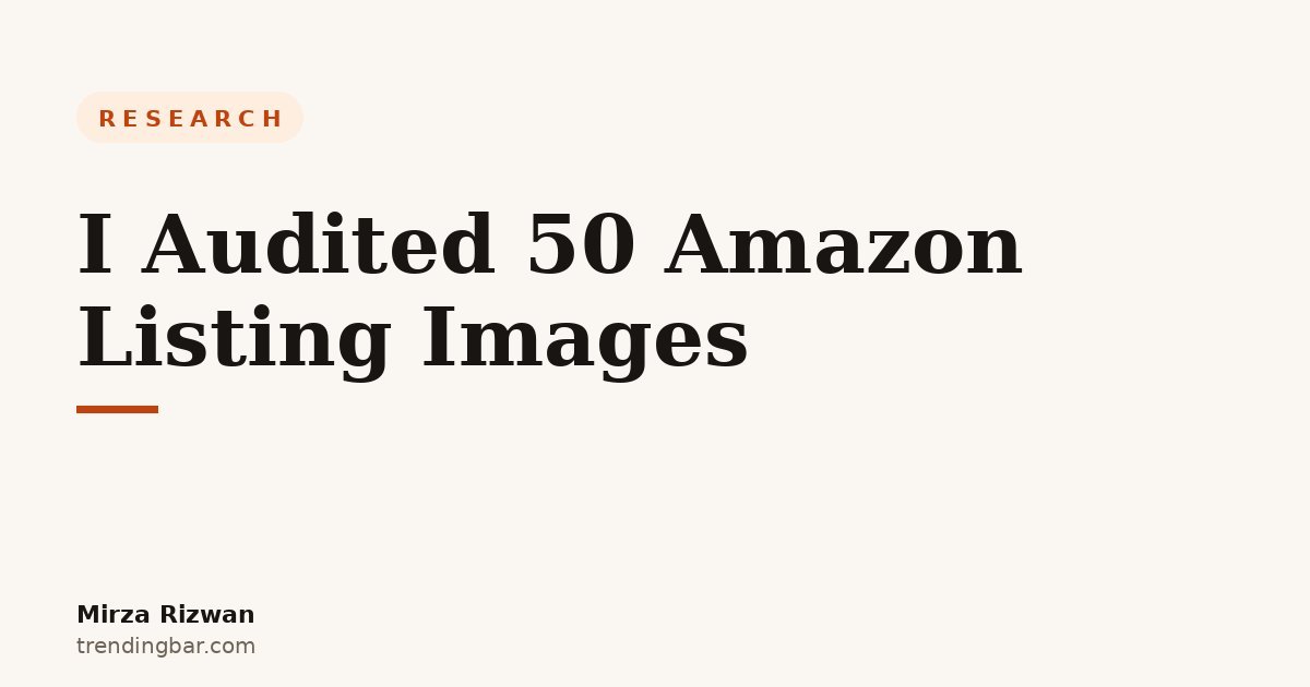 Cover card: 50 Amazon listing images audited, audit findings