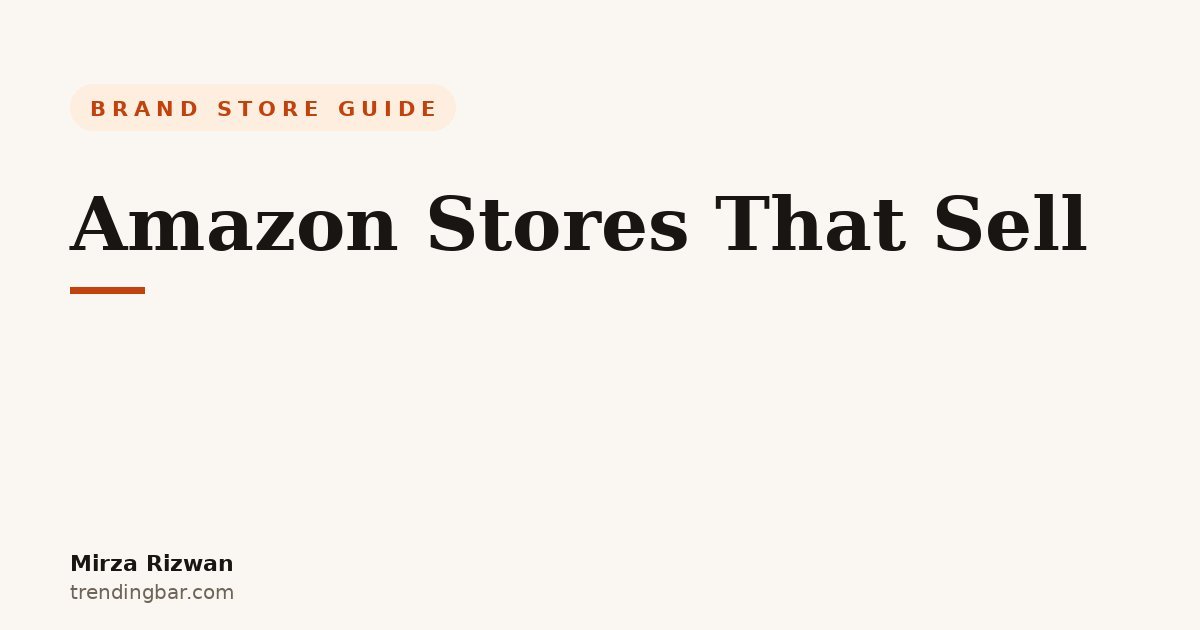 Typographic hero card for a guide on designing an Amazon Brand Store that sells, with brand design accents