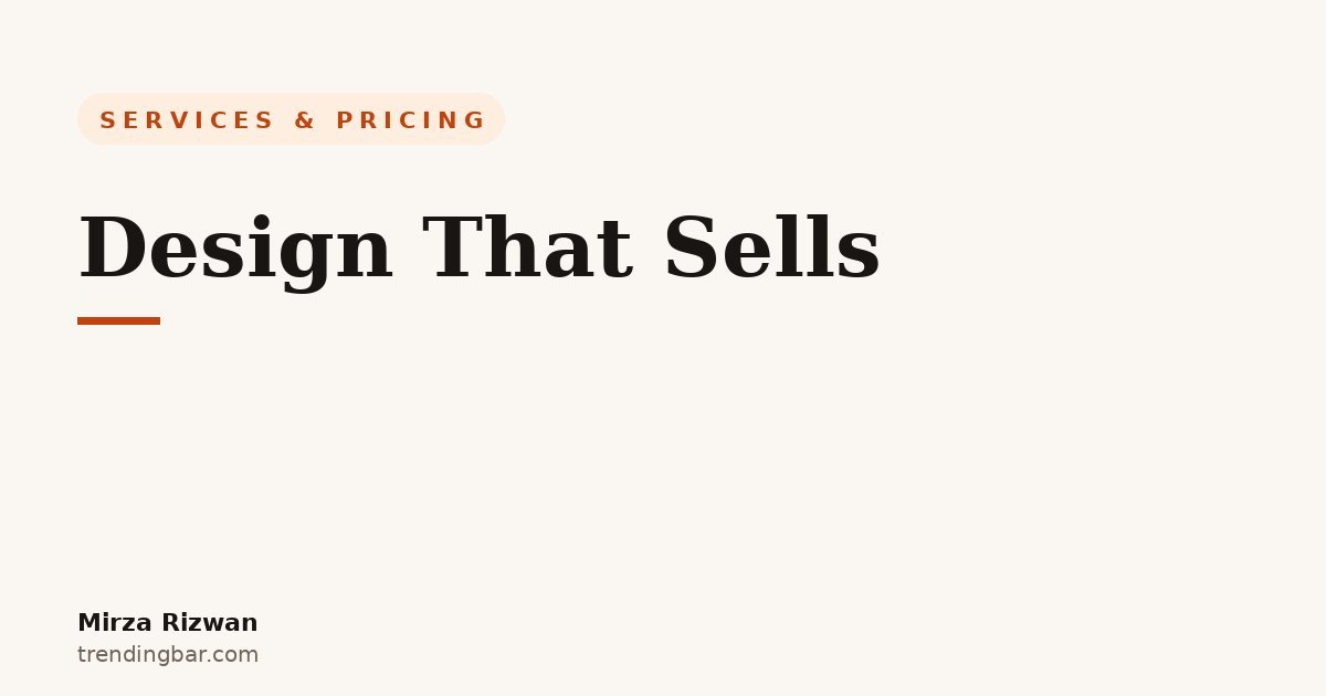 Services and pricing for Amazon listing design and packaging design by Mirza Rizwan at trendingbar.com