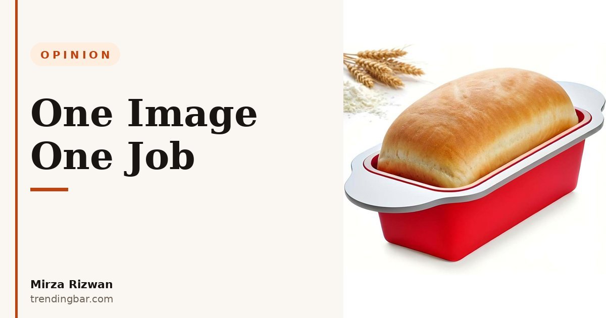 Product photo of a silicone loaf pan with steel frame on white background, hero for an opinion post on Amazon listing image mistakes