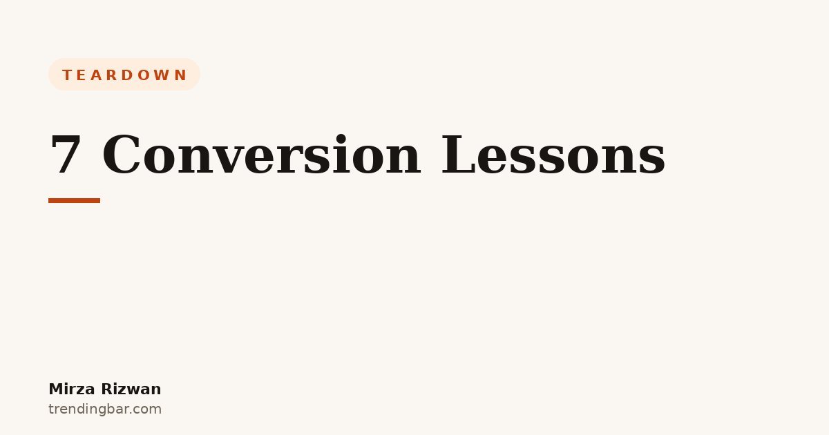Teardown: Educational Wall Chart Listings - 7 Conversion Lessons, typographic cover